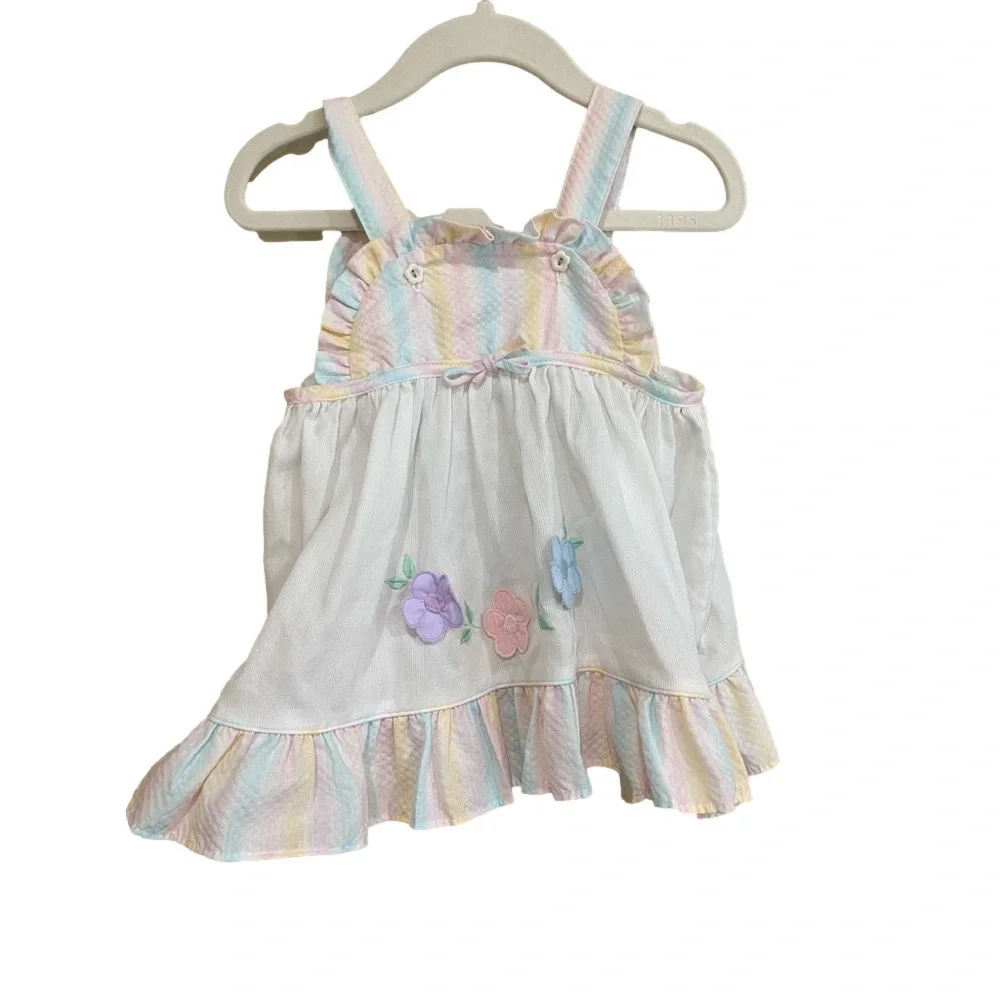 Vintage dress/pinafore 24 months. matching set with bloomers🍭 - Picture 1 of 8